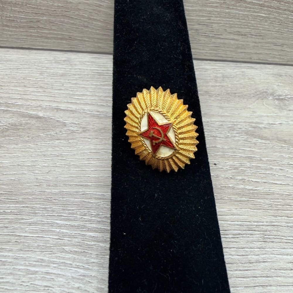 Gold Tone and Red Star‎ Brooch